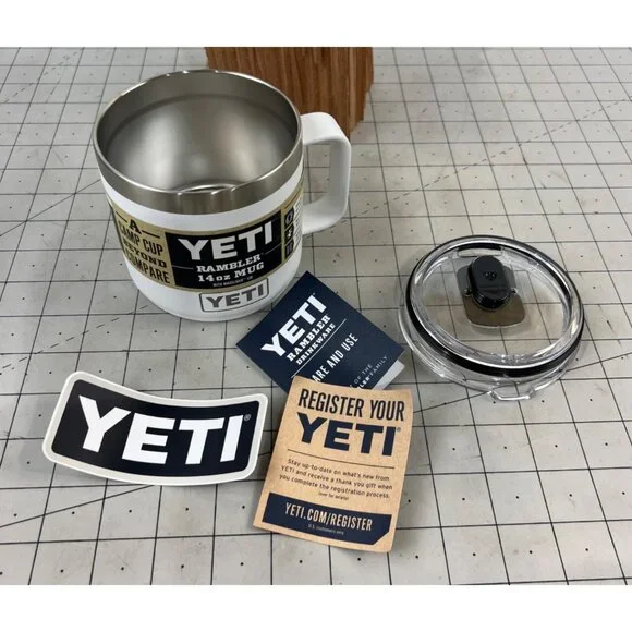 Yeti Rambler 14 Oz Mug Vacuum Insulated Stainless Steel MagSlider Lid White - Picture 9 of 9